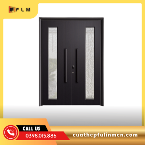 CỬA HỢP KIM Ô KÍNH CAO CẤP 2 CÁNH CÂN  -FLM70