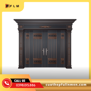 Cửa thép 4 cánh lệch -FLM15