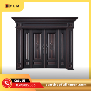 Cửa thép 4 cánh  lệch cao cấp- FLM23